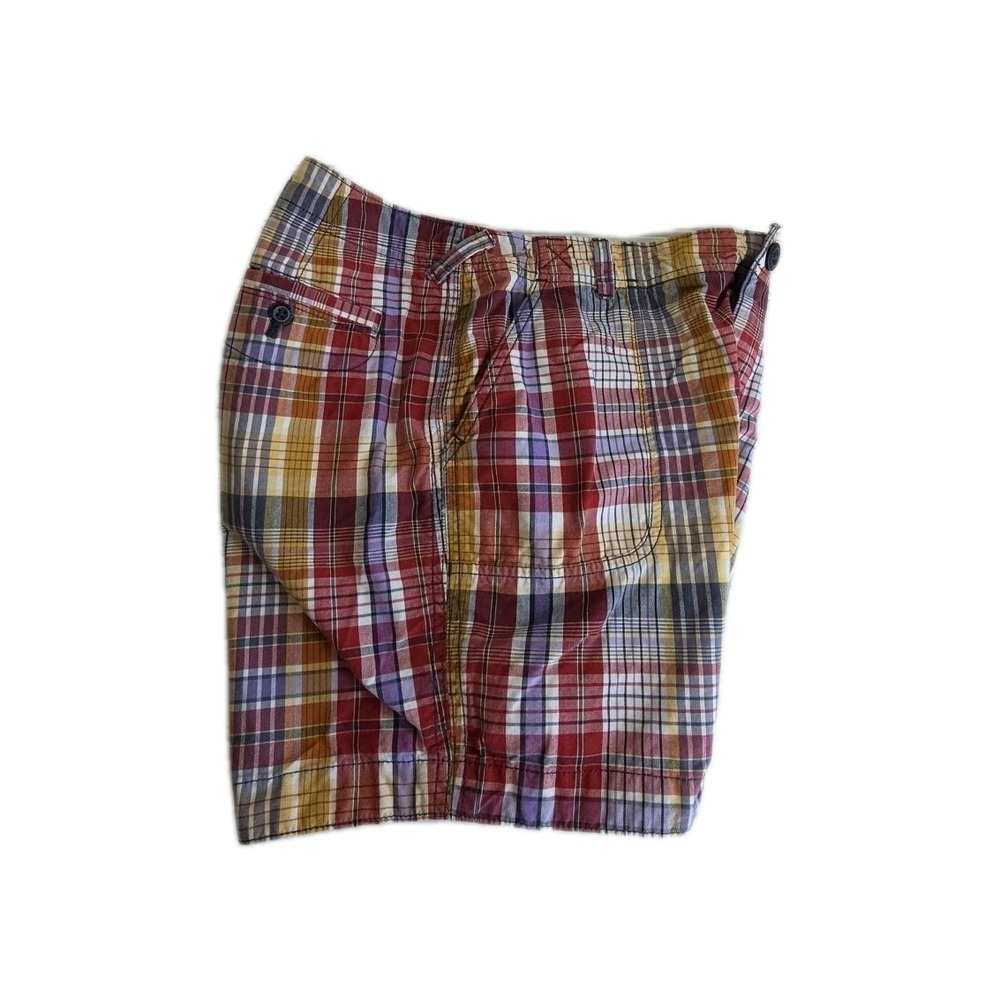 Eddie Bauer Shorts Women 12 Mercer Fit Plaid Chino Casual Multicolor PREPPY